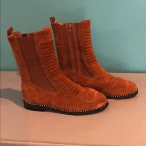 Jeffery Campbell Suede Moto Boots